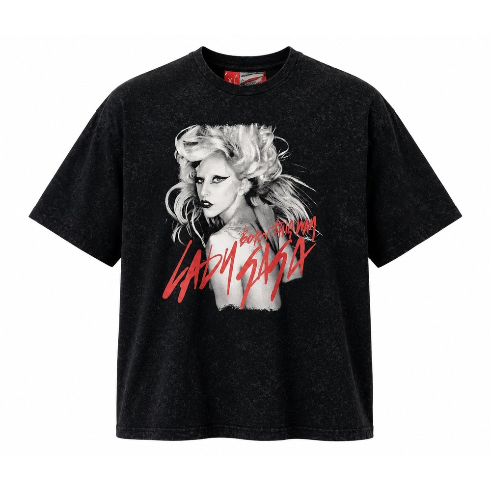 Lady Gaga Born This Way Graphic T-Shirt XL Black Wash Mayhem Tee